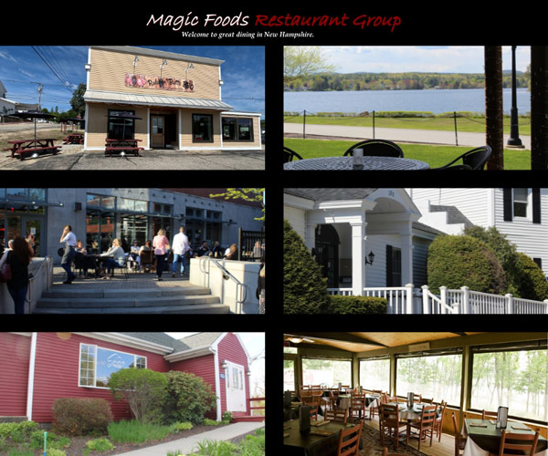 Outdoor dining in Concord, Laconia, and Center Harbor. Summer restaurants in Sunapee and Wolfeboro.