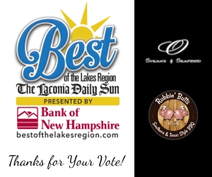 O Steaks & Seafood Laconia and Rubbin' Butts BBQ voted Best in the Lakes Region winners 2023.